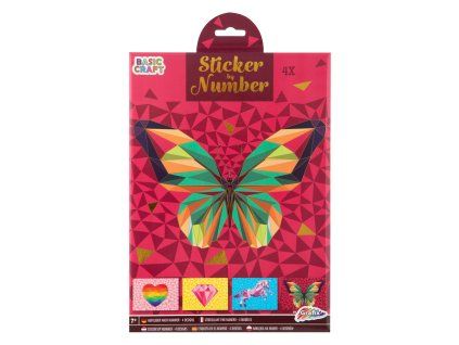 Samolepkování podle čísel - Motýl