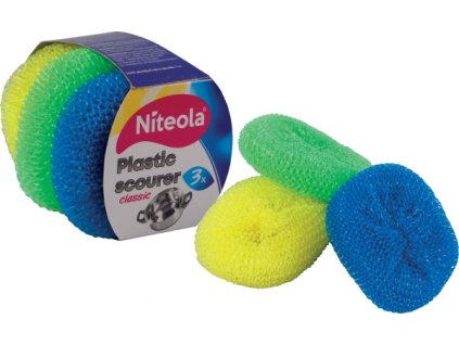 Drátěnka plastová, 3 ks, mix barev