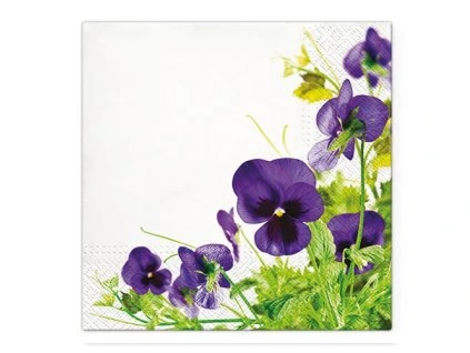 Ubrousky 33 x 33 cm, 20 ks, Fialky