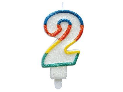 Dortová svíčka třpytivá číslo 2