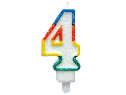 Dortová svíčka třpytivá číslo 4