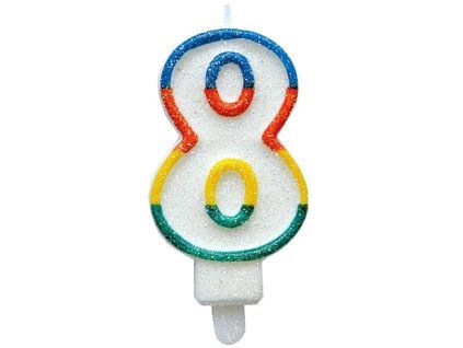 Dortová svíčka třpytivá číslo 8