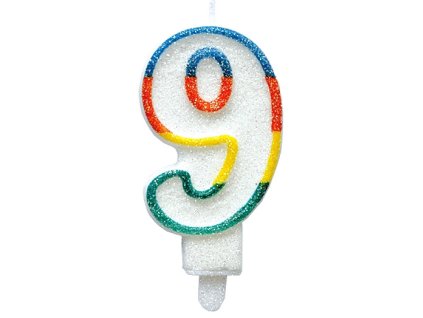 Dortová svíčka třpytivá číslo 9