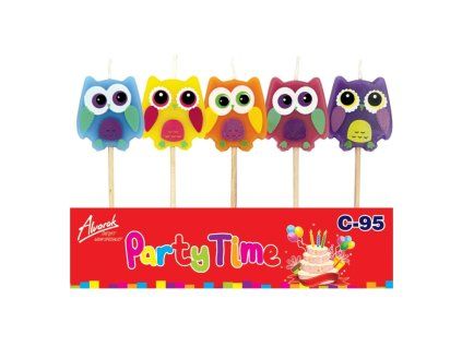 Dortové svíčky Sovy, 5 ks