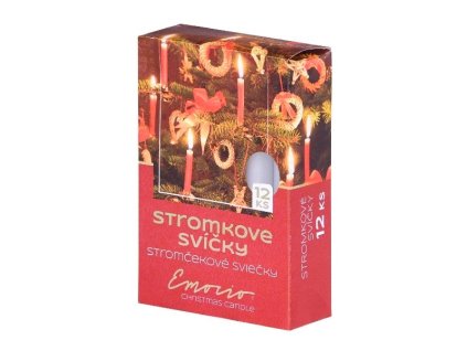 Svíčky stromkové, bílé, 12 ks
