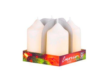 Svíčka válec slonová kost, 4 ks