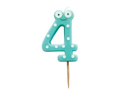 Dortová svíčka Veselé číslo 4