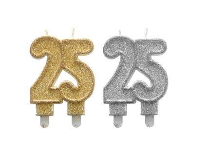 Dortová svíčka třpytivá číslo 25