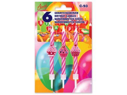 Dortové svíčky Cupcake, 6 ks