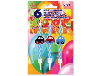 Dortové svíčky Auto, 6 ks