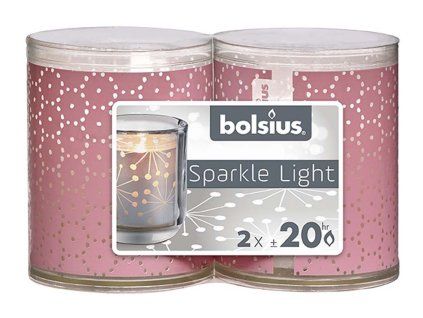 Svíčka Bolsius Sparkle Light, 52 x 65 mm Lace růžová