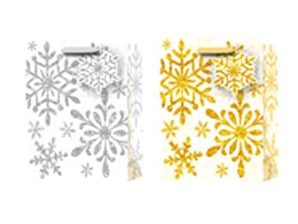 Taška vánoční Vločky, 10 x 15 cm