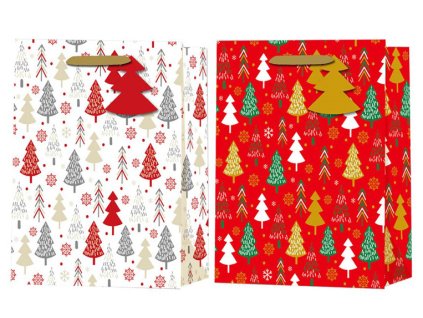 Taška vánoční Stromečky, 26 x 32 cm