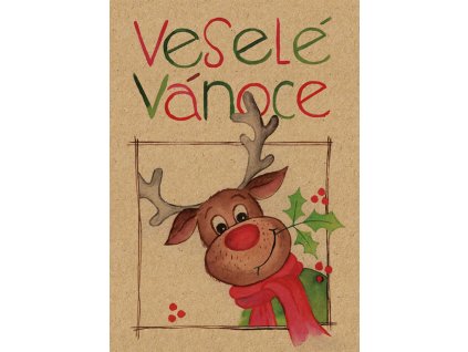 Přání BeBechy A6, kraft - Sobík