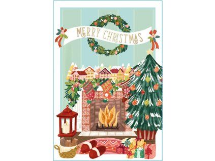 Vánoční přání 3D Fireplace