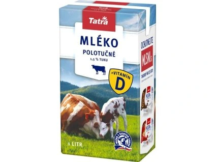 Trvanlivé mléko Tatra polotučné, 1 l