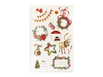 Samolepky - Vánoce, 4 archy, 56 ks