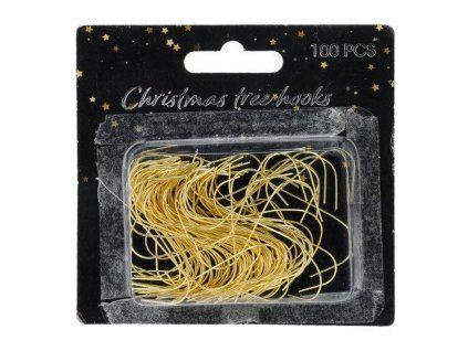 Háčky vánoční - zlaté, 100 ks