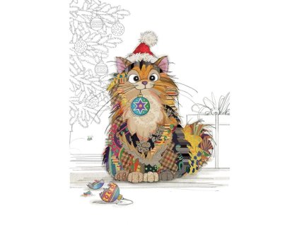 Přání Bug Art A6, vánoční - Vánoční Kočička