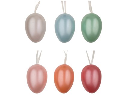 Vajíčka perleťová, plastová, 6 cm, 6 ks