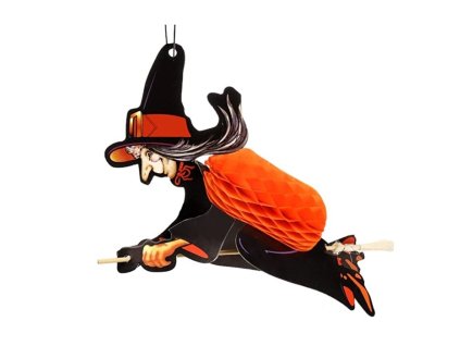 Čarodějnice, papírová dekorace závěsná