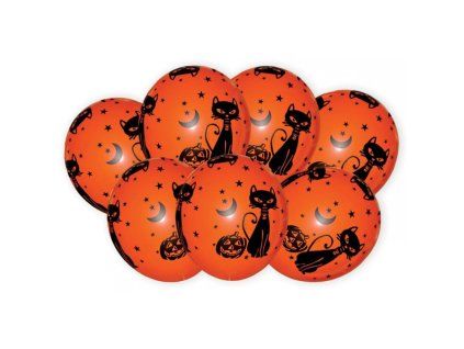 Balónky Halloween Černé kočky, 7 ks