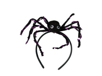Čelenka s černým pavoukem a flitry