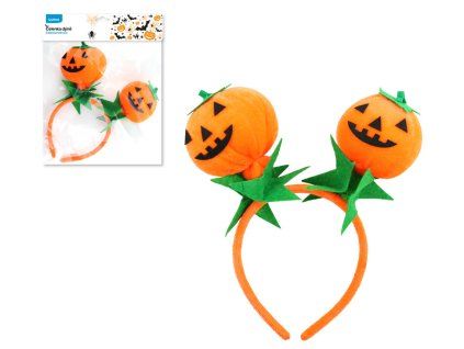 Čelenka Halloween - plyšové dýně