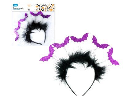 Čelenka Halloween - glitter netopýři