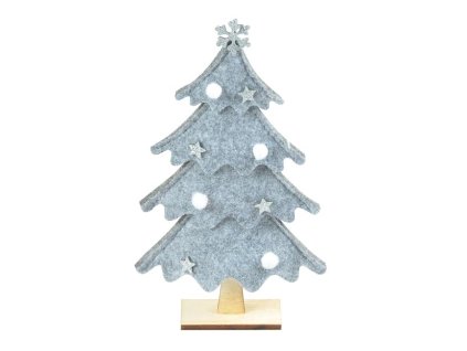 Stromeček filcový šedý, 22 cm