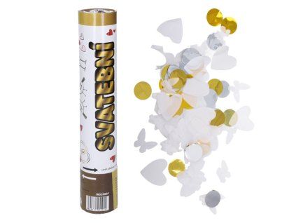 Konfety svatební vystřelovací, 30 cm