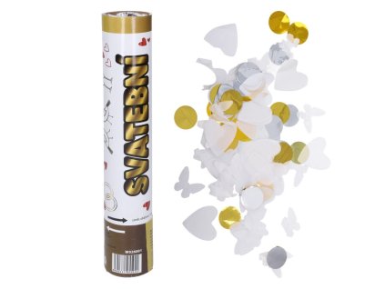 Konfety svatební vystřelovací, 30 cm