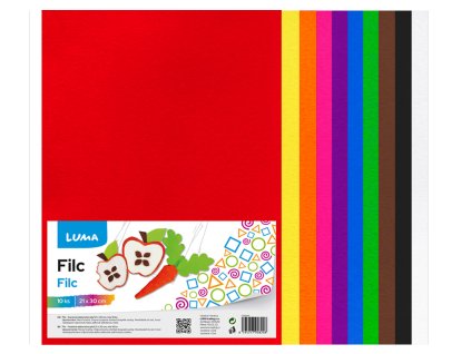 Filc barevný A4, 10 ks