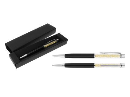 Kovová propiska Cadalac s krystaly, černá