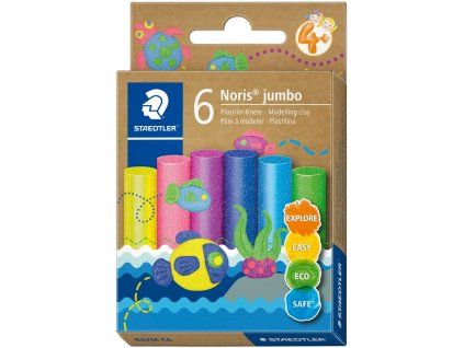 Modelína Staedtler Noris Jumbo, 6 třpytivých barev