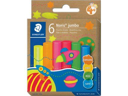 Modelína Staedtler Noris Jumbo, 6 neonových barev