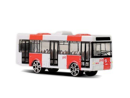 Kovový autobus PID Praha červený, mini, 8 cm