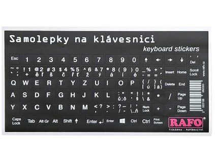 Samolepky na klávesnici, všechny znaky