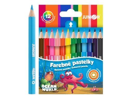 Pastelky Junior Ocean World MINI, šestihranné 12 barev