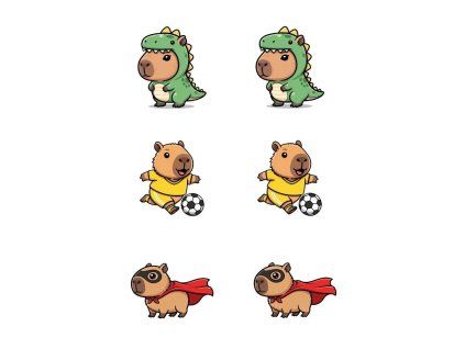 Samolepky Vtipná kapybara, 6 ks