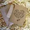 Obálka KRAFT 70 x 100 mm + přání srdce, 5 + 5 ks