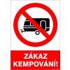 Samolepka Zákaz kempování!, 40 x 60 cm