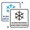 Samolepka Klimatizováno - airconditioned, 8x8 cm
