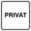 Samolepka Privat, 11x11 cm (Varianta nápis)