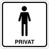 Samolepka Privat, 8x8 cm (Varianta nápis)