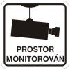 Samolepka Prostor monitorován, 8x8 cm (Varianta A)
