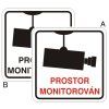 Samolepka Prostor monitorován, 8x8 cm