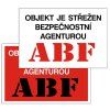 Samolepka Objekt je střežen ABF