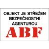 Samolepka Objekt je střežen ABF, 14 x 10 cm (Varianta červená)