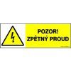 Samolepka Pozor! Zpětný proud